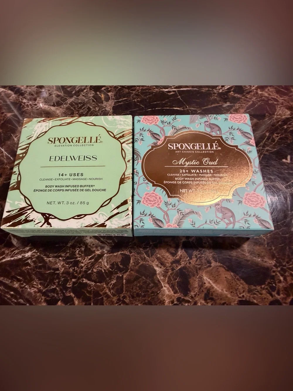 Spongellé Edelweiss & Mystic Oud Infused Body Wash Buffers